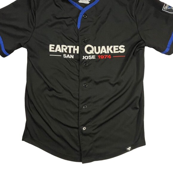Fanatics San Jose Earthquakes Mens Size M Jersey Quakes Fan Activewear Button - Picture 2 of 10